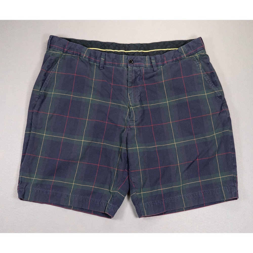 Polo Ralph Lauren Plaid Shorts Mens 40 Navy Green Red Cotton Casual